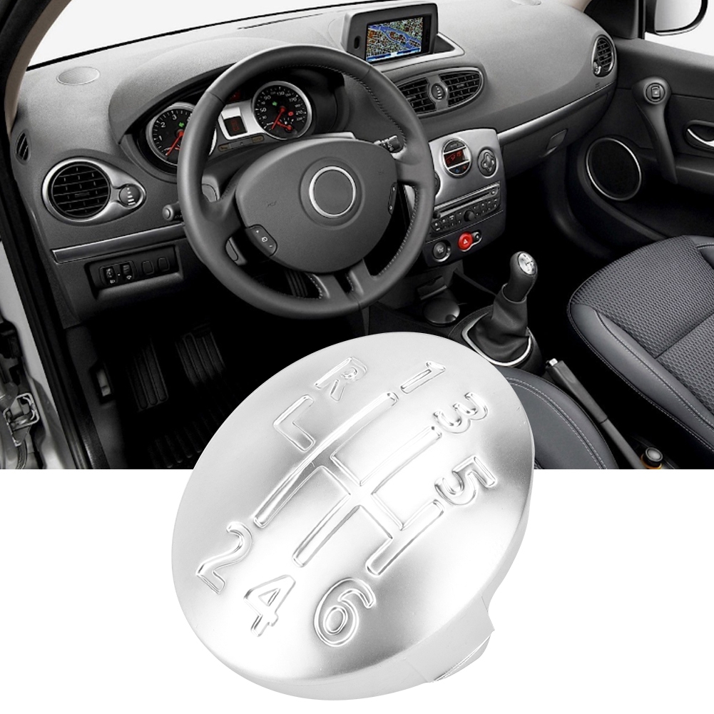 Schaltknaufkappe, Gehäuse, Silberfarbener Kunststoff, Kompatibel Mit Renault Clio, Scénic, Mégane Ii, Laguna, Kangoo, Twingo, Modus
