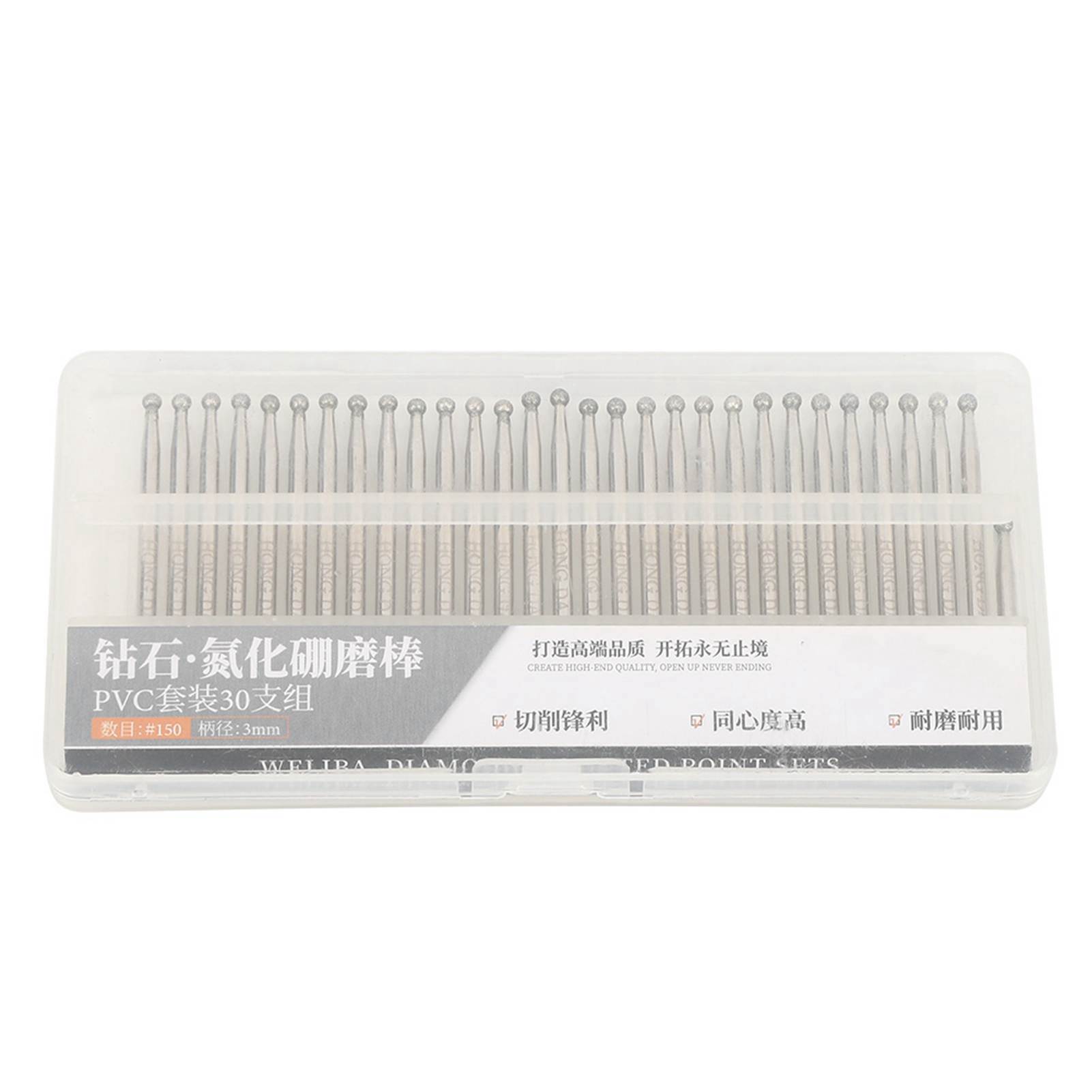 Packung Mit 30 Diamantgravierbits Mit Rundem Kopf, 3 Mm, Für Elektrowerkzeuge Und Graviermaschinen