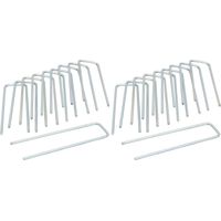 Packung Mit 10 Metallklammern, Verzinkt, Silberfarben, 14 X 4 Cm, Gartenbedarf