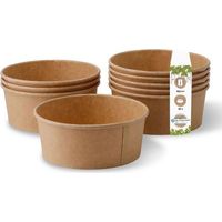 50 Stück, Kraftkartonschalen, 650 Ml, Pla-beschichtet, Biologisch Abbaubar, Für Gastronomie Und Zum Mitnehmen