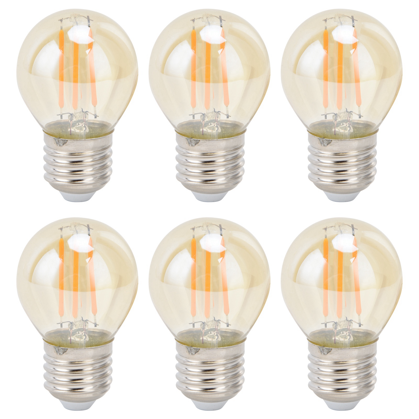 Vintage Led-glühbirne, 6 Stück, G45 E27, 4 W, Mit Goldfaden