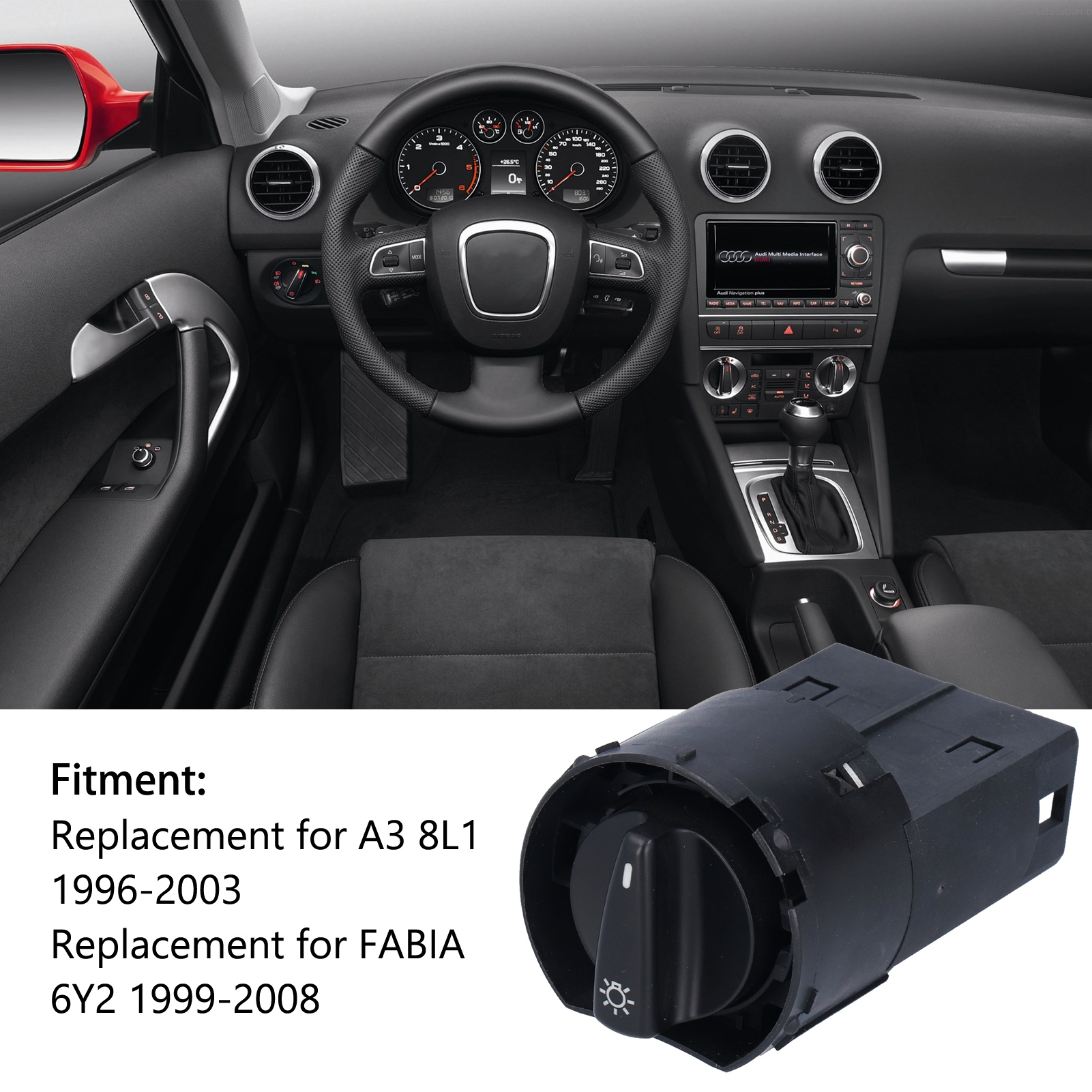 Scheinwerferschalter 6y1941531l Abs Für Fabia 6y2 1999-2008 Und A3 8l1 1996-2003