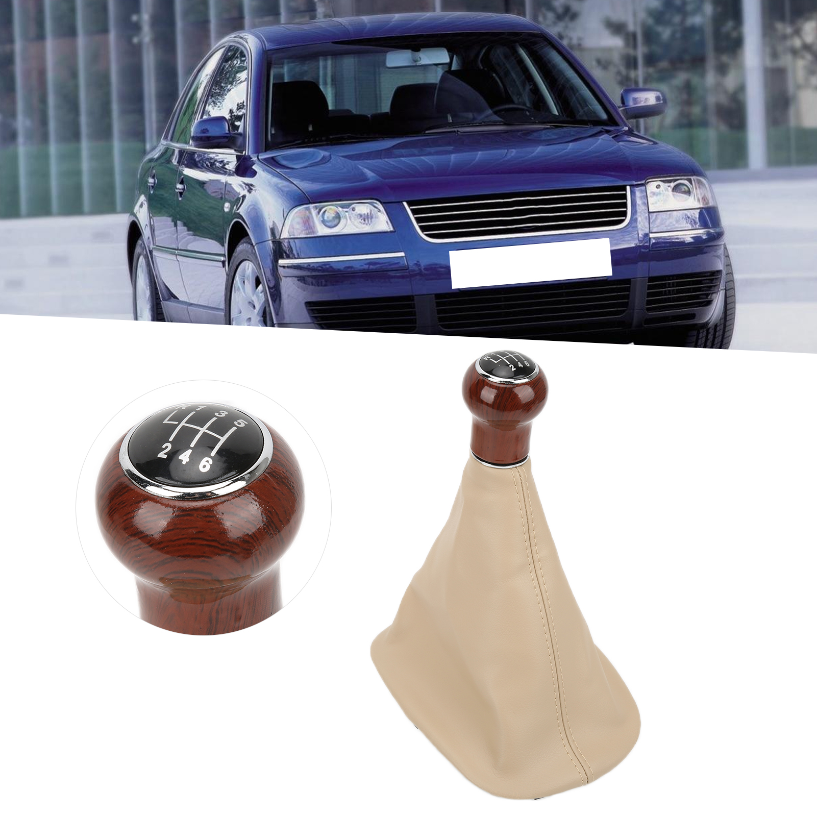 Schalthebel Für Kraftfahrzeuge, Staubschutzhülle Aus Pu-leder, 6 Gänge, Robustes Abs-material, Holzmaserung