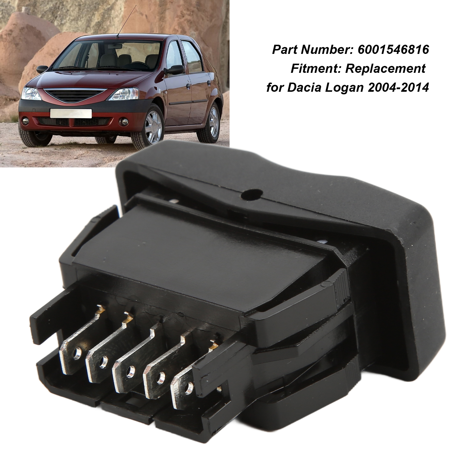 Einzelner Elektrischer Fensterheberschalter 6001546816 Für Dacia Logan 2004-2014 - Einfacher Austausch