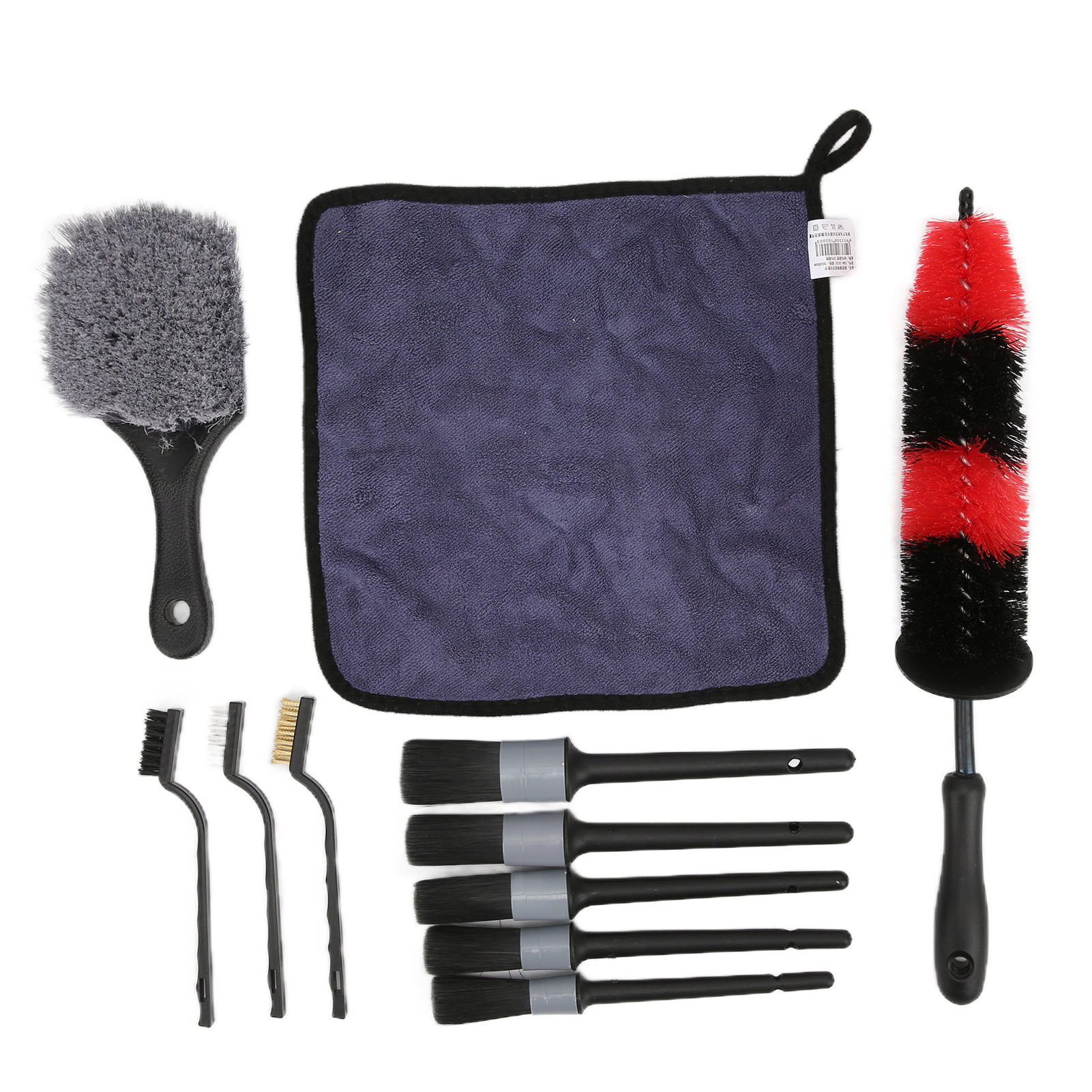 Set Mit 11 Autoreinigungsbürsten Inklusive Tuch Für Felgen, Reifen Und Innenraum