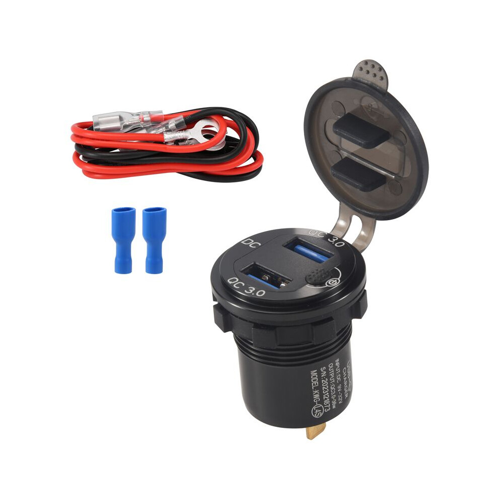 Schnelllade 3.0 Dual-usb Autoladegerät Mit Voltmeter Und Schalter 36w 12v Usb Für Boot