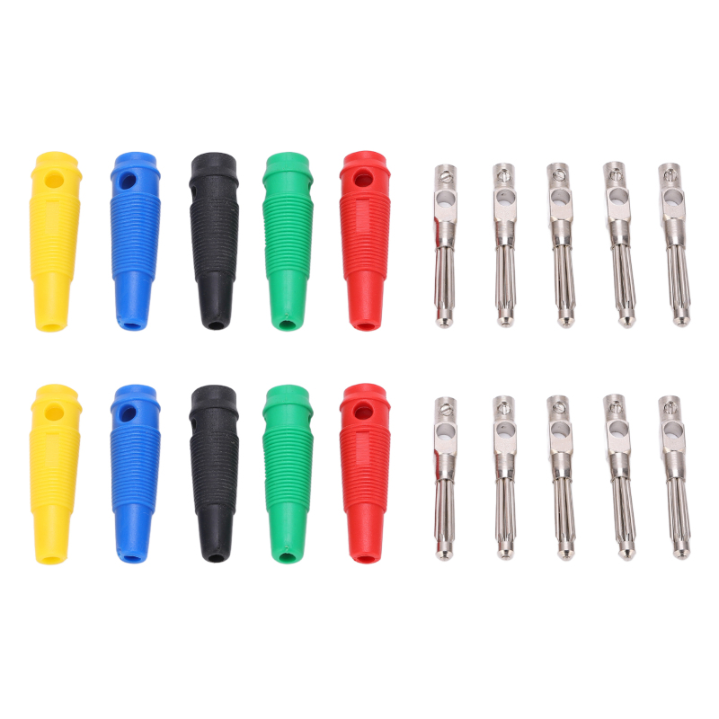 10er-packung 4mm 7-polige 1000v 32a Bananenstecker (männlich) Mit Flexibler Schutzhülle.