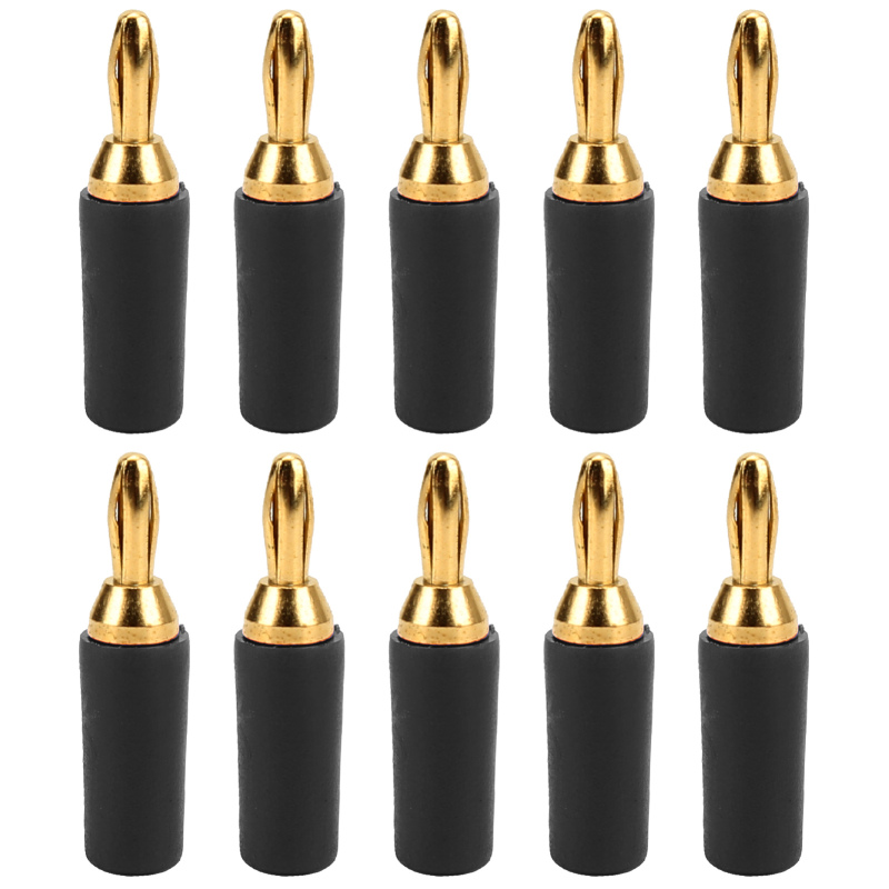 10er-packung Vergoldete Bananenstecker Aus Messing, 2,5 Mm (schwarz)