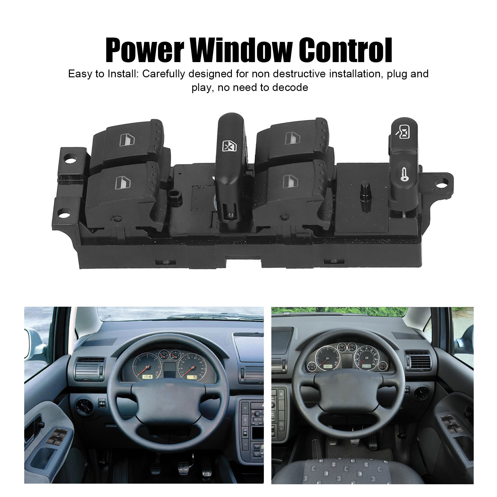 Seat Alhambra Fensterheberschalter 7m3959857d 01c - Robustes Abs Und Metall-bedienelement