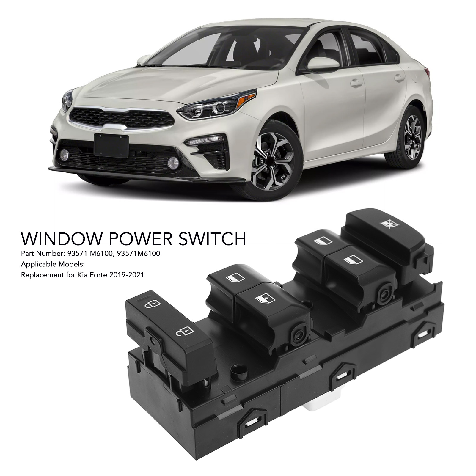 Fensterheberschalter Für Kia Forte (2019-2021) - Modell 93571m6100 Mit 18 Pins