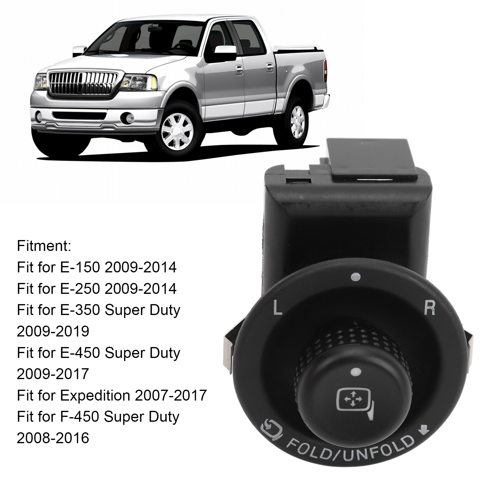 Elektrischer Außenspiegelschalter 7l1z17b676aa Mit Klappfunktion Für Ford E-150 E-250 E-350 E-450 F-450