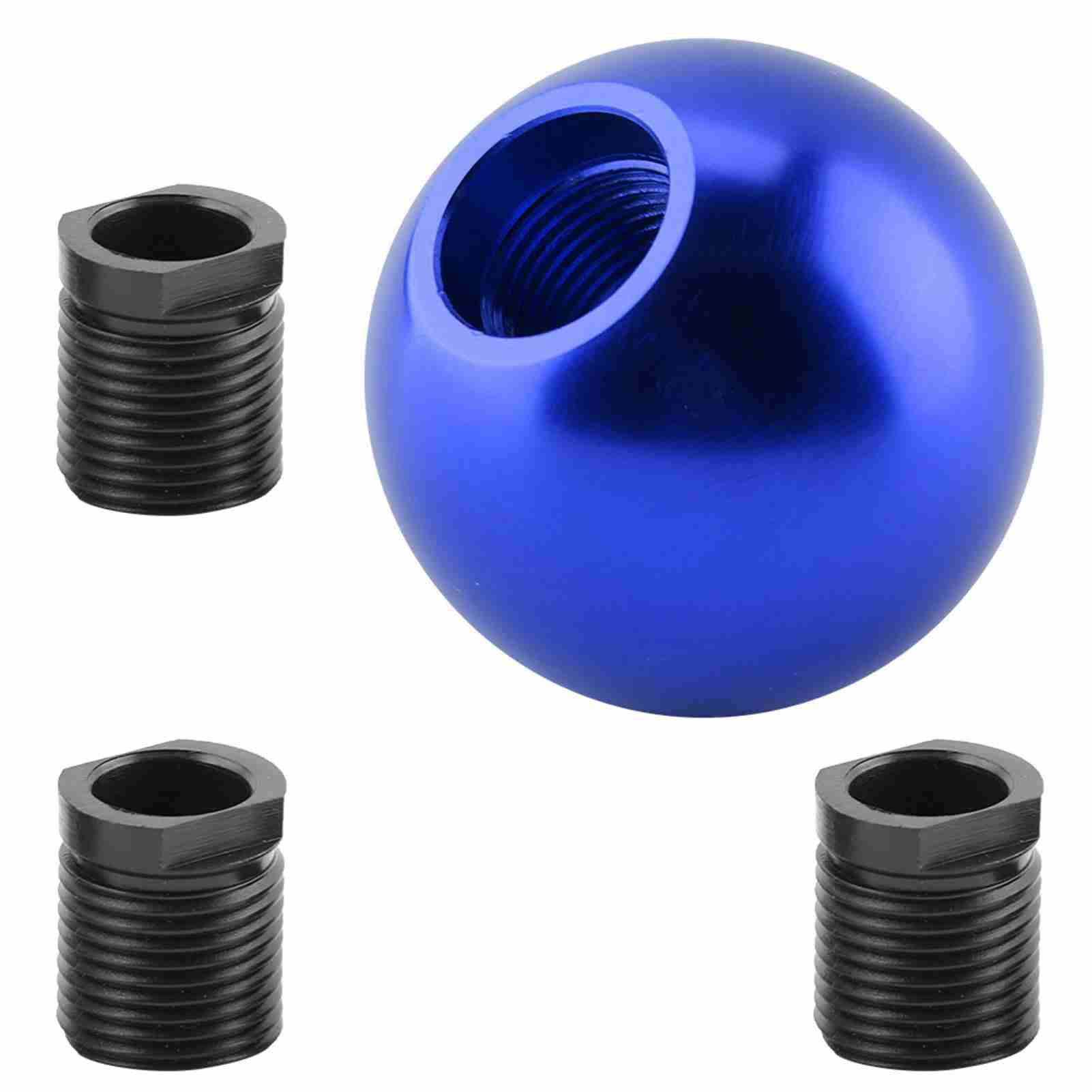 Schaltknauf Für Manuelle Schaltung – Ergonomische Blaue Metallkugel Mit Universaladaptern (8, 10, 12 Mm)