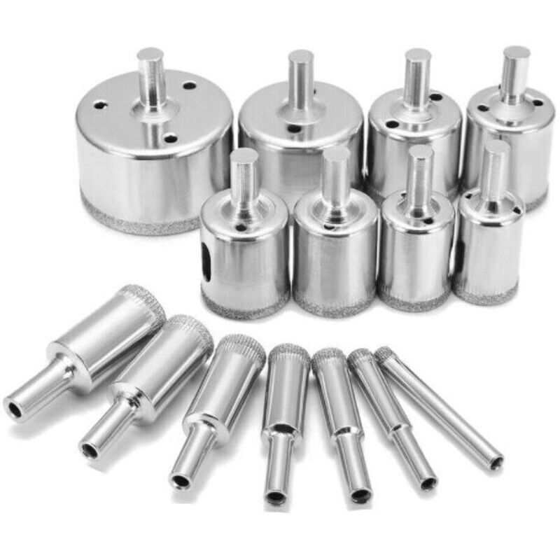 Professionelle Diamant-lochsäge – 15-teilig (ø 14 Bis 60 Mm) Für Fliesen, Glas, Keramik, Granit Und Porzellan