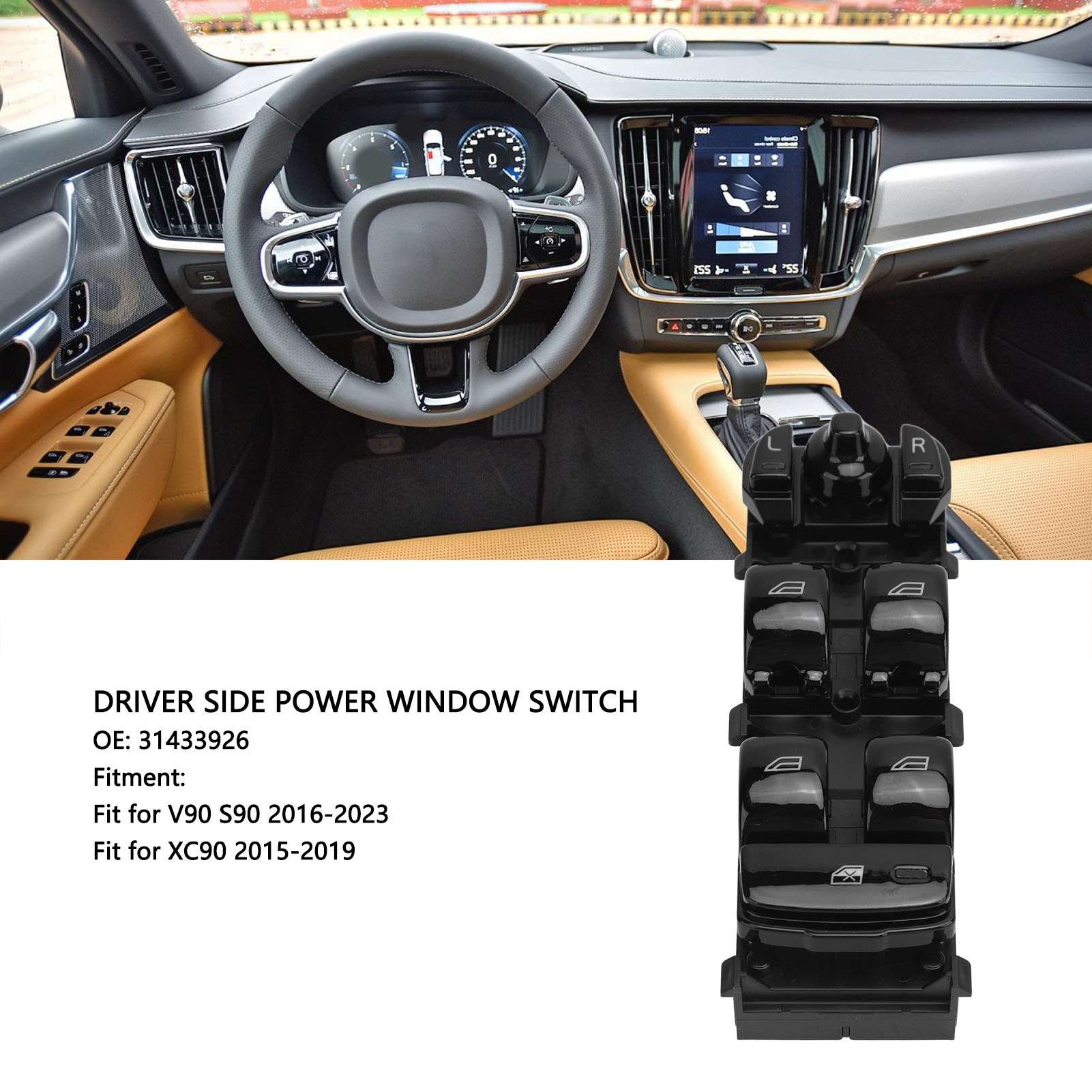 Elektrischer Fensterheberschalter Fahrerseite Schneller Elektrischer Fensterheberschalter Oe 31433926 Für Volvo V90 S90 Xc90