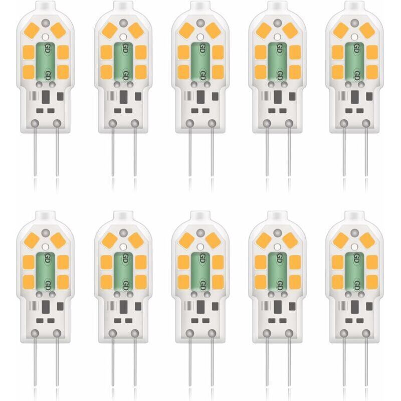 G4 2w Led-lampe – Entspricht 20w, Warmweiß 3000k, 200 Lm, 12v Ac/dc, 12 Smd, 10er-pack – Schutzklasse A+