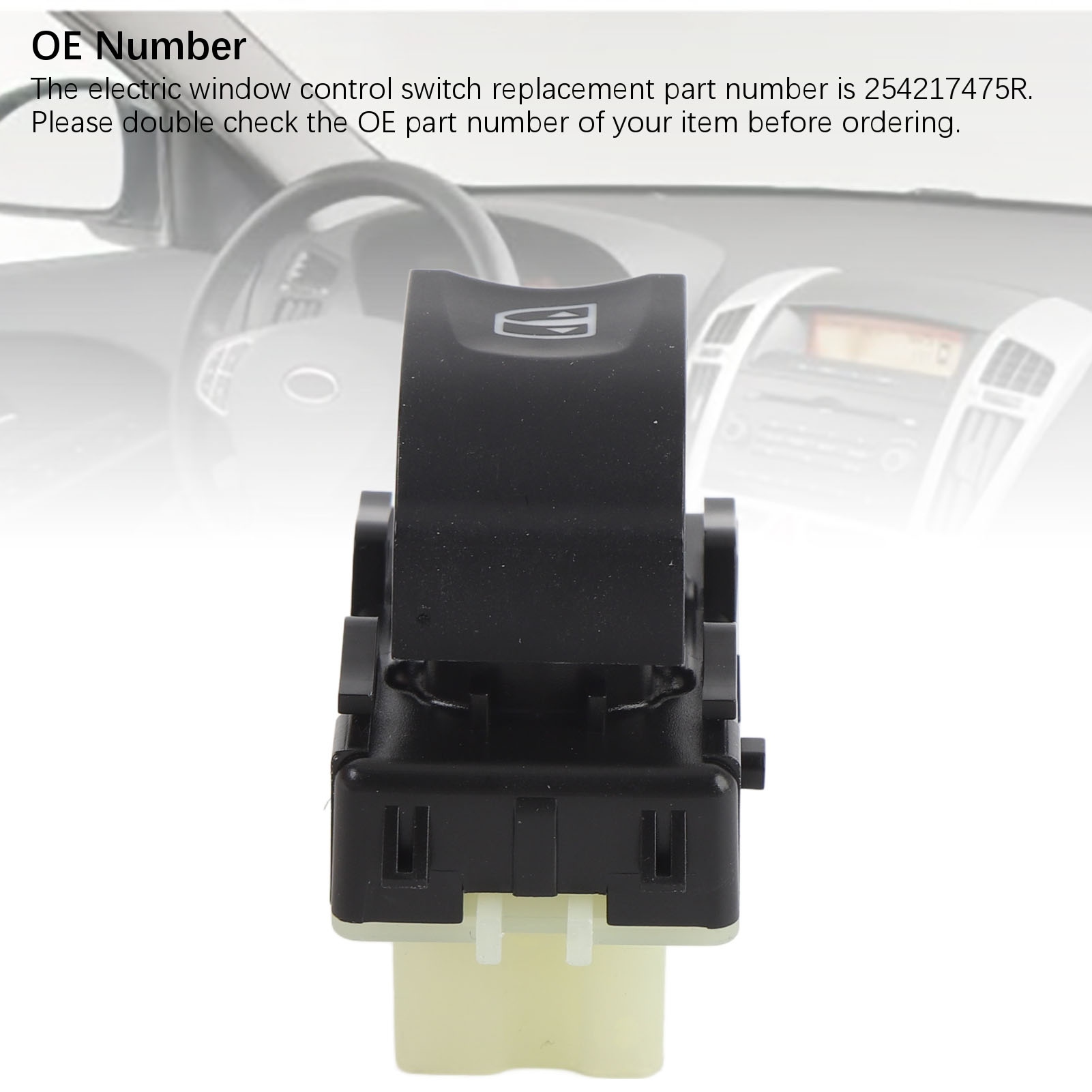 Elektrischer Fensterheberschalter Vorne Rechts (beifahrerseite) 254217475r Kompatibel Mit Captur, Clio Iv, Duster, Logan Ii, Talisman