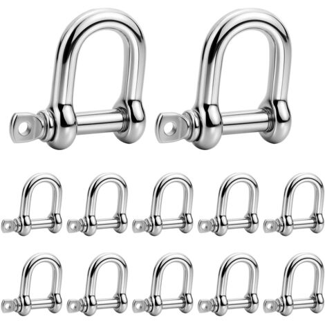 12 Stück M4-schäkel, Schäkel Aus Edelstahl 304, Hebeschäkel Mit D-ring, Für Schifffahrt Und Sicherungszwecke, Korrosionsbeständig