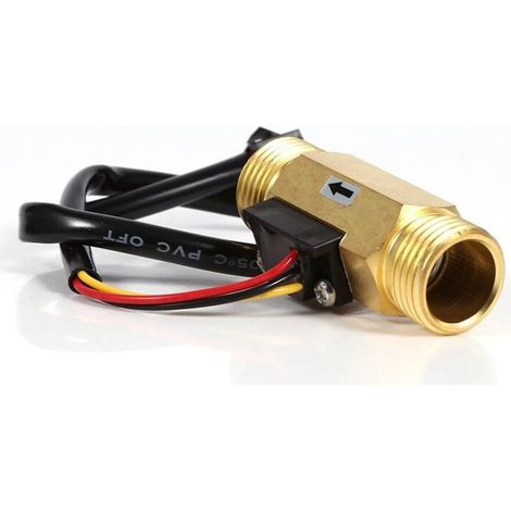 Wasserdurchflusssensor, Durchflussmesser, Wasserdurchflussschalter, 60 Mm, G1/2 Zoll Kupferdraht, Flüssigkeitsmesser 1–30 L/min