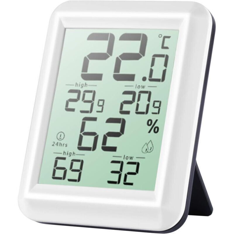 Mini-thermometer/hygrometer Für Den Innenbereich, Hohe Genauigkeit, Umschaltbare Anzeige In °c/°f, Misst Temperatur Und Luftfeuchtigkeit