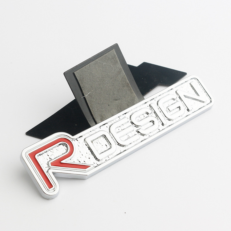 Car Logo And Lettering Stickers For Volvo R Design Xc60 V70 S60 V40 V60 C30 V50 (red And White)