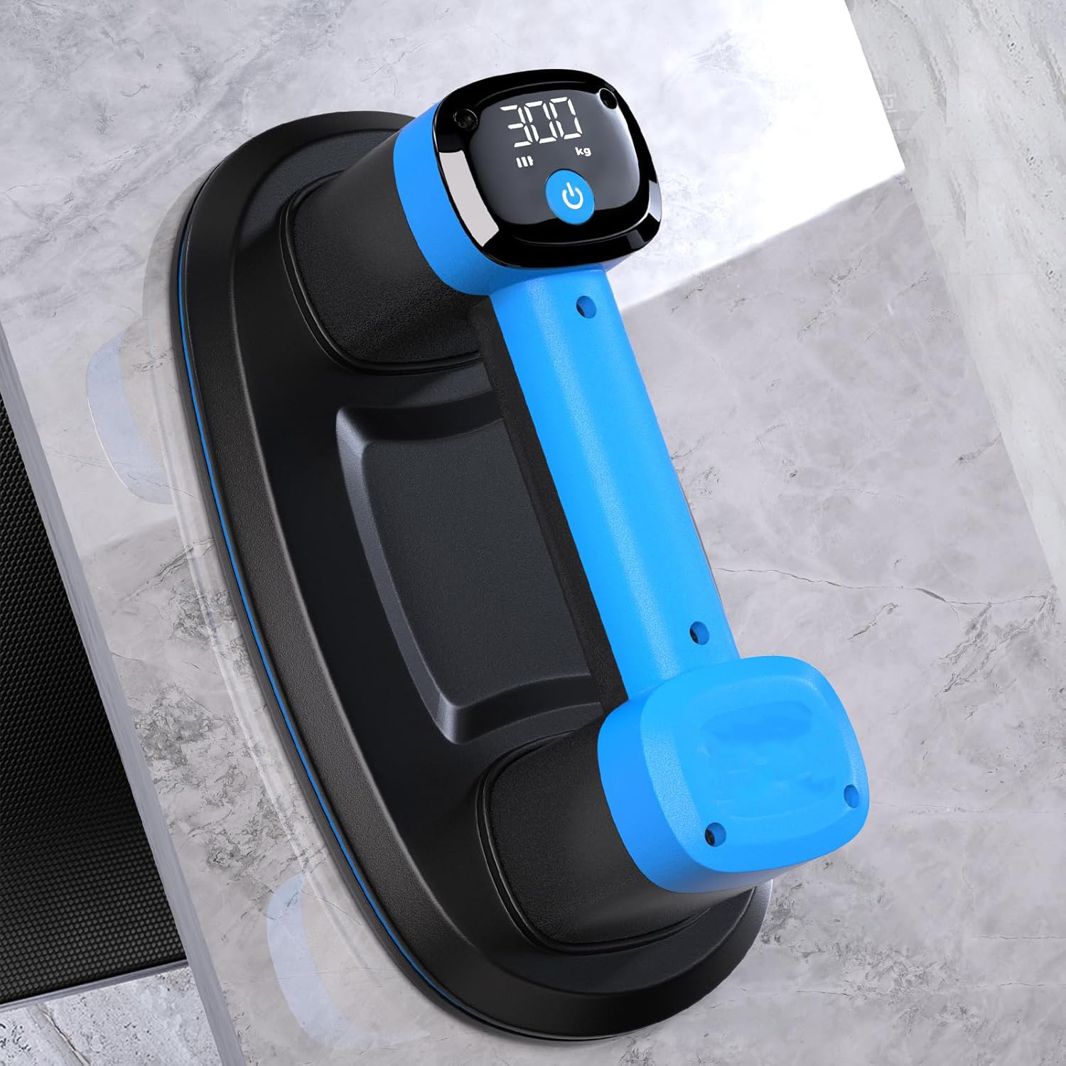 Akkubetriebener Saugnapf Für Fliesen, Glas Und Marmor – 2 Motoren, 300 Kg Saugkraft, Lcd-display, 4500-mah-akku, 26 Cm – Für Glatte Und Leicht Strukturierte Oberflächen, Bis Zu 12 Stunden Akkulaufzeit