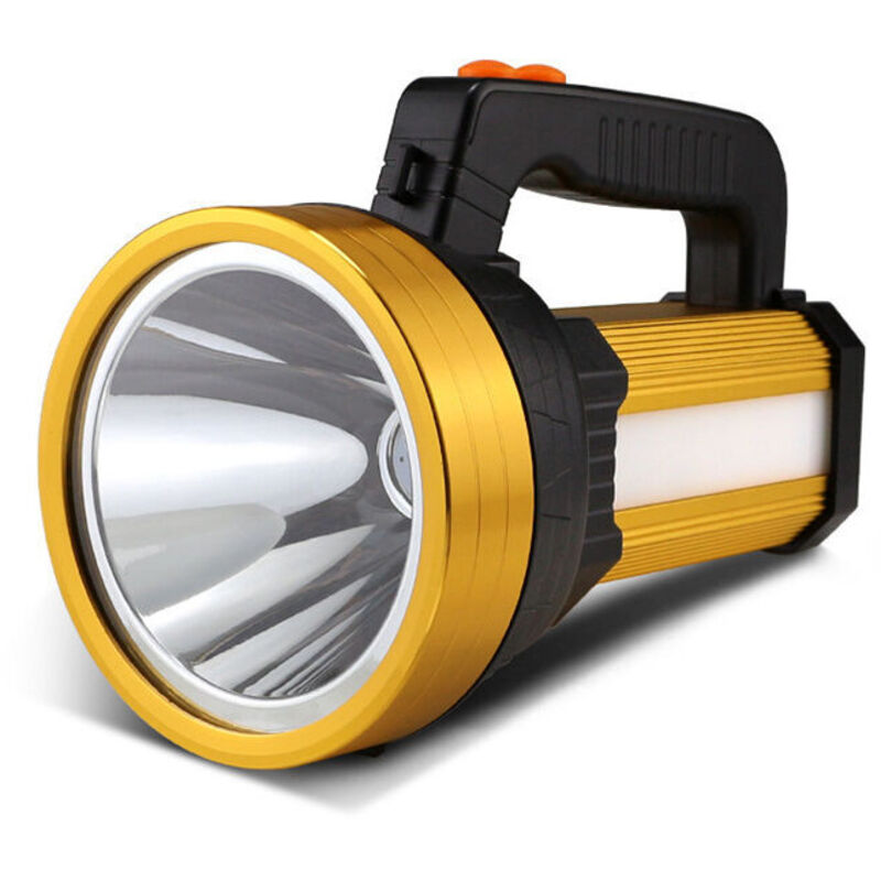 Wiederaufladbare Led-taschenlampe, Ipx4 Wasserdicht, Tragbar, 10000mah Taschenscheinwerfer (gold).