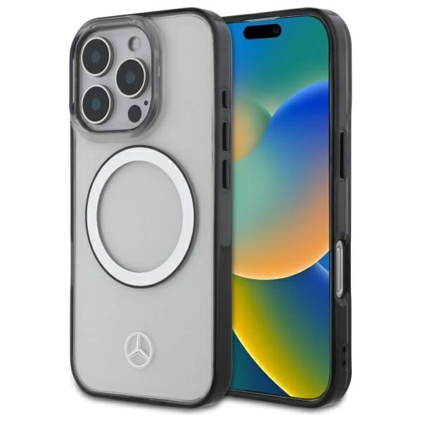 Mercedes Mehmp16l23huokc Iphone 16 Pro 6.3 Transparentes Hardcase. Gedrucktes Magsafe-logo