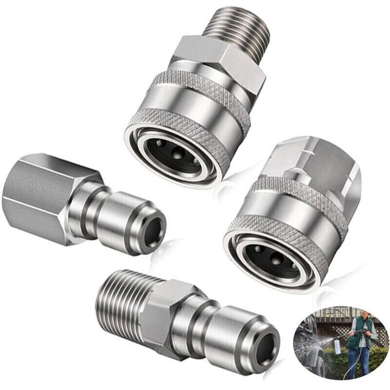 Hochdruckverschraubungen 1/4" Npt Innengewinde – 4er-packung, Verchromtes Messing, Silberfarben