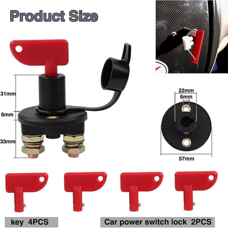 12v/24v Batterietrennschalter – Kfz-schutzschalter Mit Schnellverschluss – 2er-pack