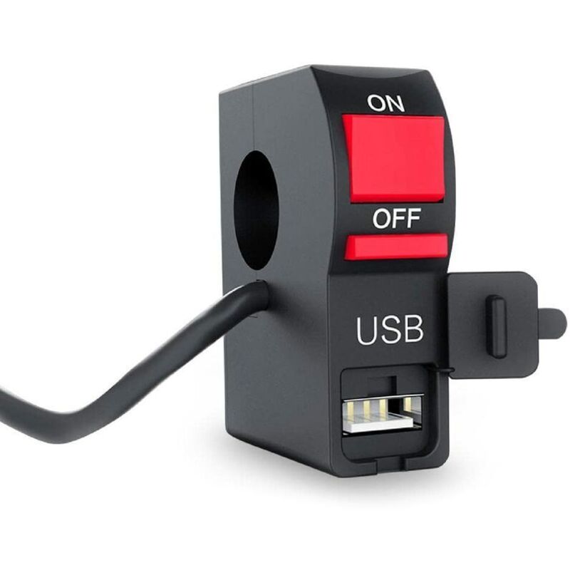12v Dc Motorrad-zündschalter, Staubdicht, Druckknopf, Lenkerhalterung Mit Usb-ladegerät, Kontrollleuchte, Glühlampen, Kleines Weißes Bedienfeld Mit Verkabelung