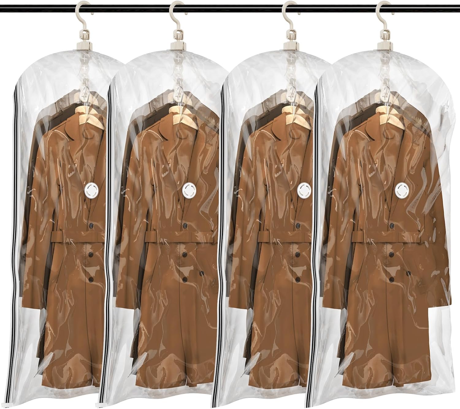 Hängende Vakuum-aufbewahrungsbeutel Für Kleidung, 4er-pack (135 X 67 X 38 Cm), Vakuumbeutel Für Anzüge, Mäntel, Jacken, Kleiderschrank-organizer