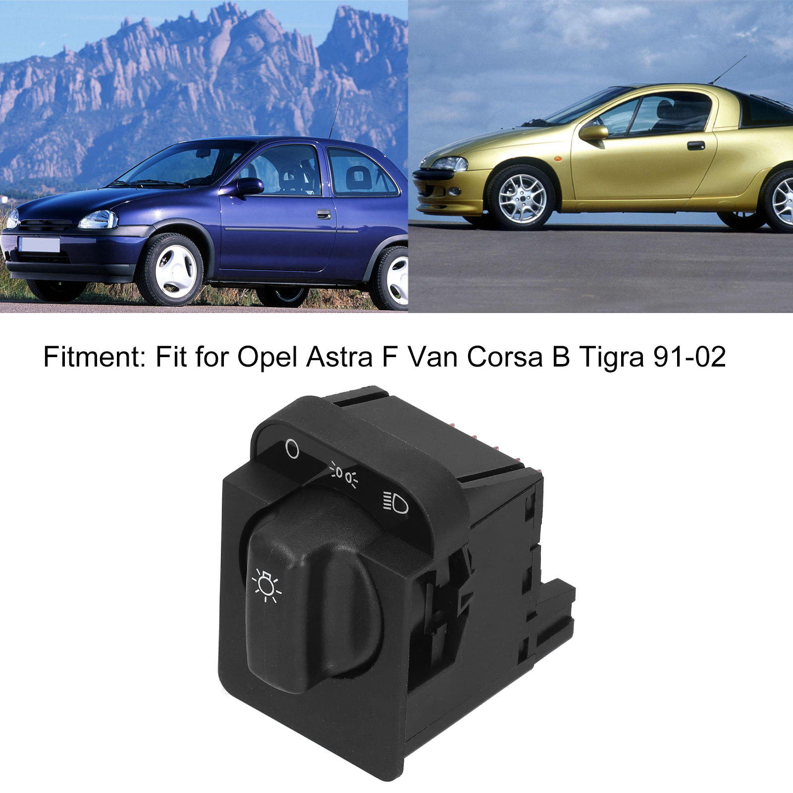 Scheinwerferschalter Lichtsteuerungsschalter 1241319 Abs Schwarz Kompatibel Mit Opel Astra F Corsa B Tigra 91-02