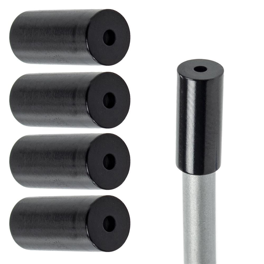 Schaltgehäuseenden, Aluminium 4 Mm, 5 Stück, Schwarz