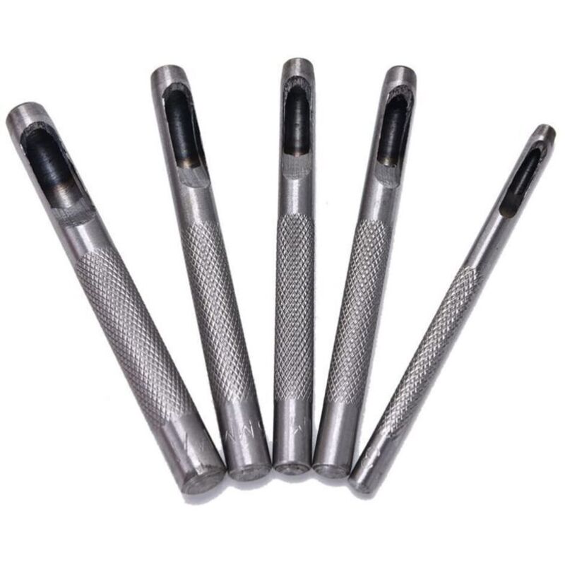 Hohlstempel Aus Edelstahl – Set Mit 5 Größen (3–9 Mm) Für Gürtel, Leder Und Bastelarbeiten – Präzises Und Robustes Werkzeug
