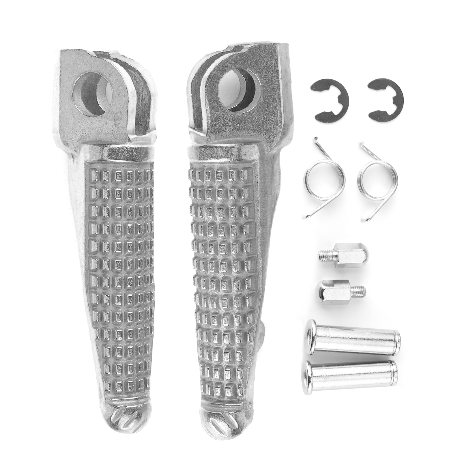 Silberfarbene Motorrad-vorderradfußrasten Aus Eisen Für Kawasaki Zx-9r/z750/z750s/ninja 650r – 2-fuß-set Mit Zubehör