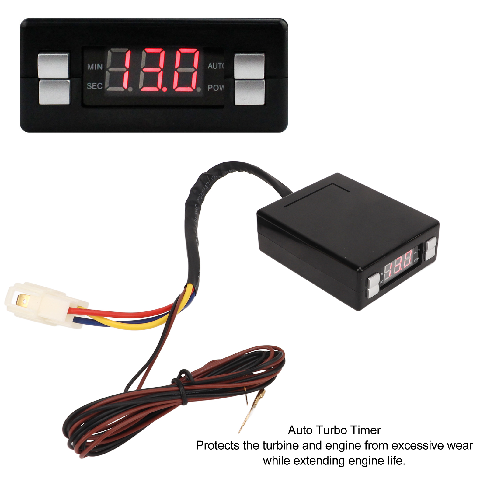 Programmierbarer Digitaler Led-turbo-timer Für Kfz-fahrzeuge Zum Universellen Pannenschutz, Abs-metall, Für Modifikationen [kit Mit Kabeln Und Klemme]