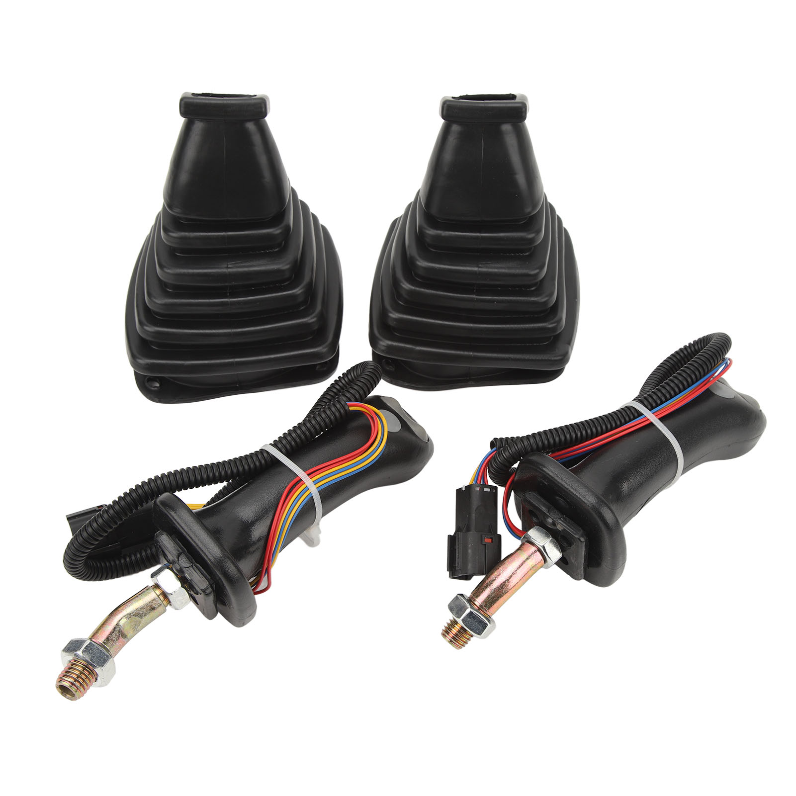 Bagger-steuerjoysticks Mit 3 Tasten Und Staubschutzkappe (2er-pack) – Modell Dh Dx150 215 225 300 370-9c, Abs Und Schwarzes Aluminium