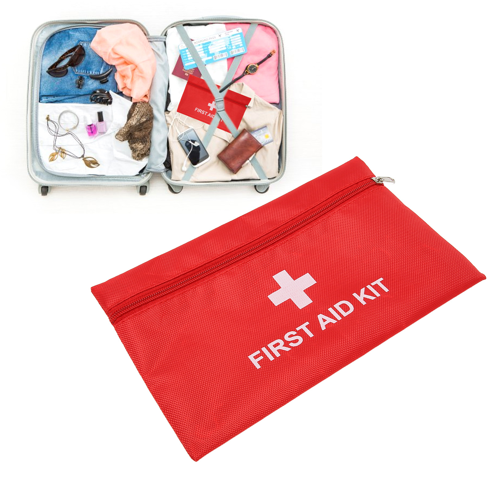 Set Mit 5 Medizinischen Taschen Und Erste-hilfe-beuteln, Wasserdichtes Nylon, Rot, 20 X 14 Cm, Für Reisen, Zuhause Und Auto