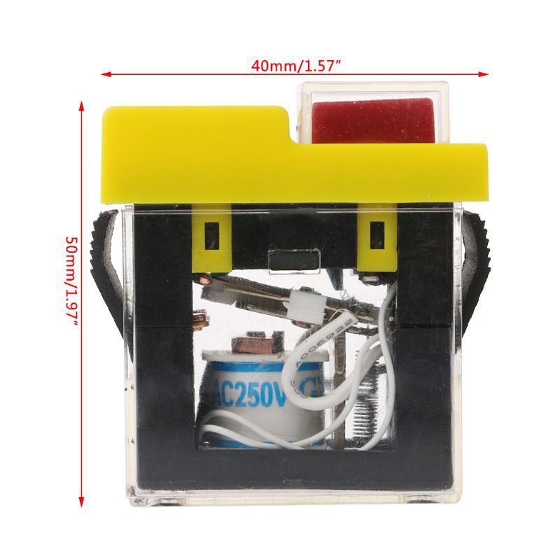 Kjd6 Ip54 Elektromagnetischer Sicherheitsschalter – 250 V 6 A Wasserdichter Druckknopf Mit Schutzschalter – Abmessungen 50 X 49 Mm