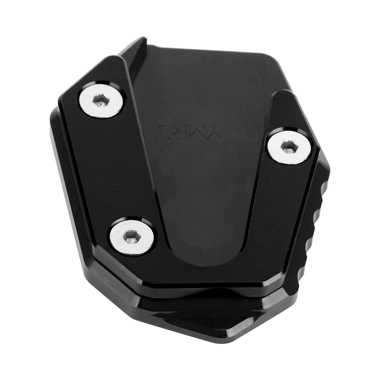 Verlängerungsfuß Für Seitenständer, Kompatibel Mit Yamaha Yzf R25 / R3 / Mt-25 / Mt-03 (2014–2019) – Cnc-gefräste Aluminiumplatte 60 X 83 Mm, Schwarz