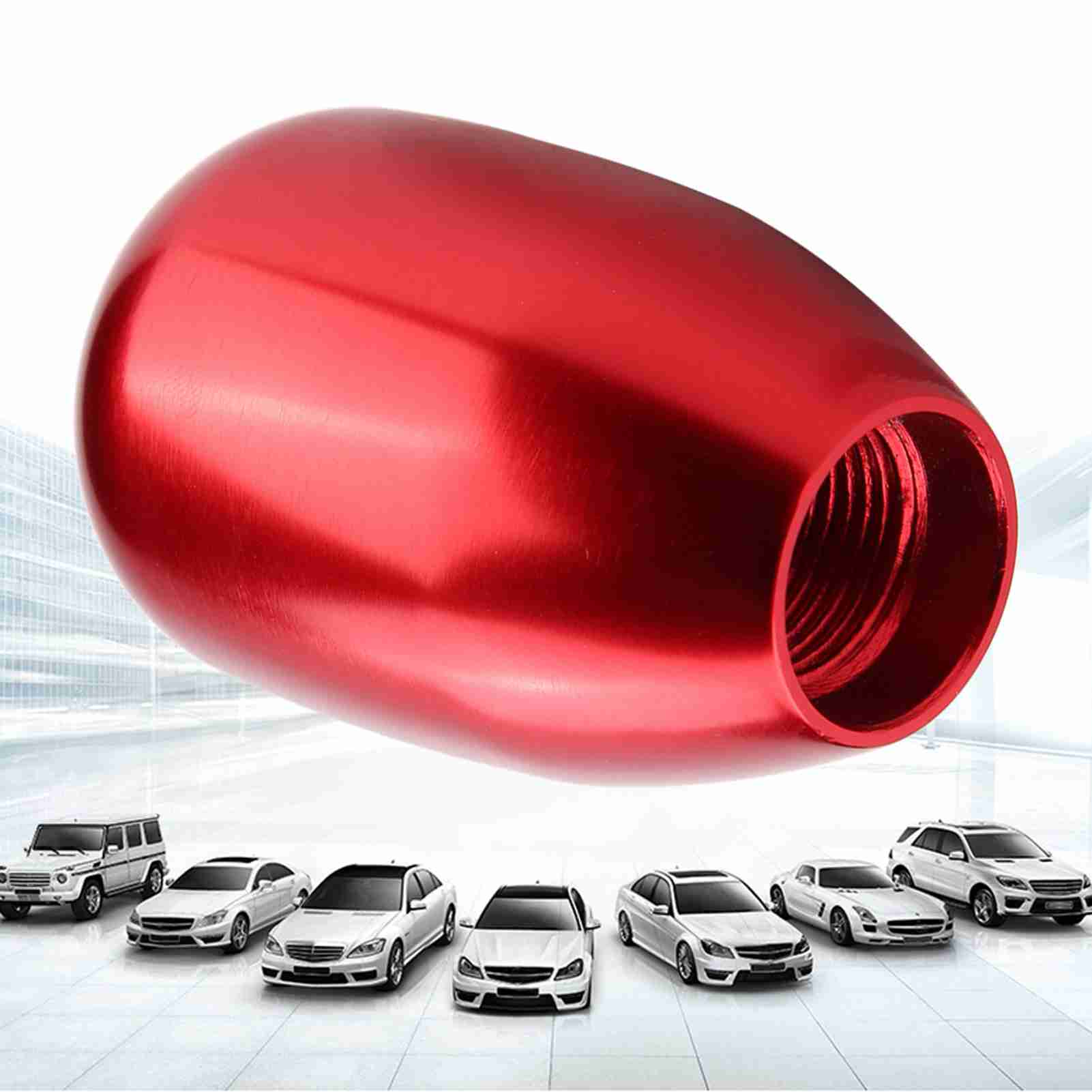 Universeller Schaltknauf Für Pkw – Manuell – 6 Gänge – Rot – Metall Mit 3 Adaptern