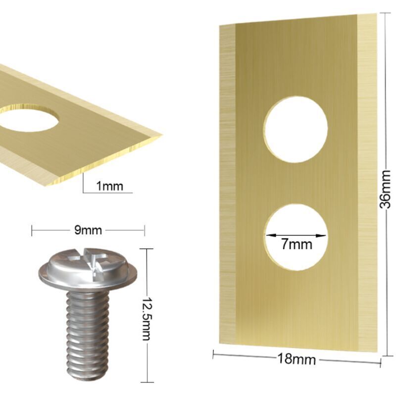 Vergoldete Ersatzrasierklingen Aus Edelstahl – 18 Stück, 36 × 18 Mm, 1 Mm Dick, Doppelloch