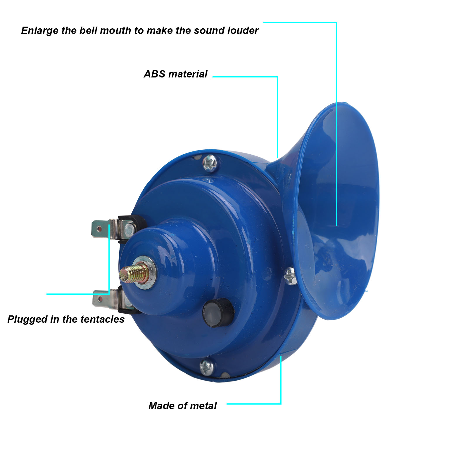 24v-elektrohupen-set Mit Schalter Und Relais, Für Auto, Lkw, Motorrad, Boot, Robust Und Wasserdicht, Blau
