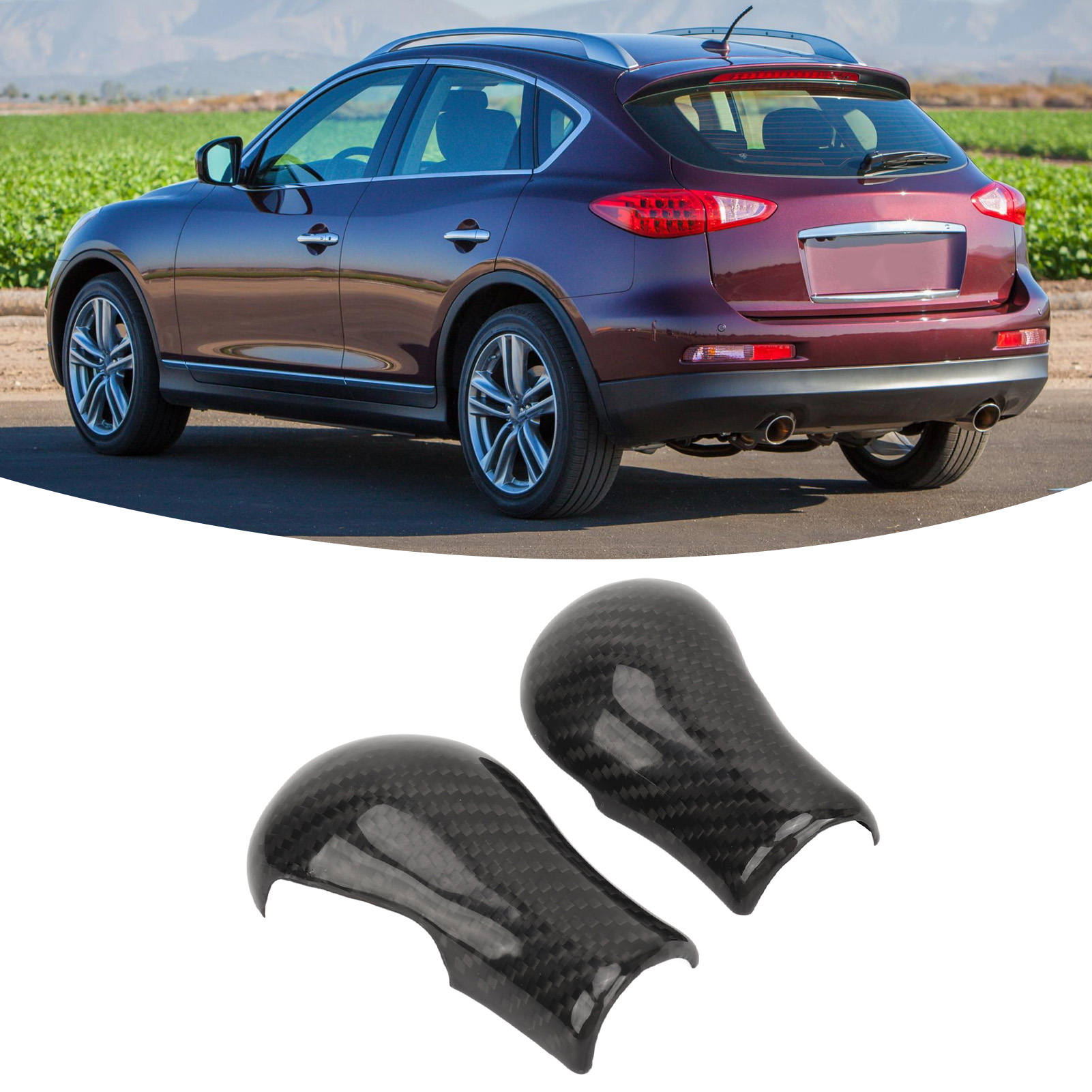 Schaltknaufabdeckung Aus Kohlefaser Für Infiniti G37/g25/fx35/qx70 [3k Kohlefaser, 2 Stück]