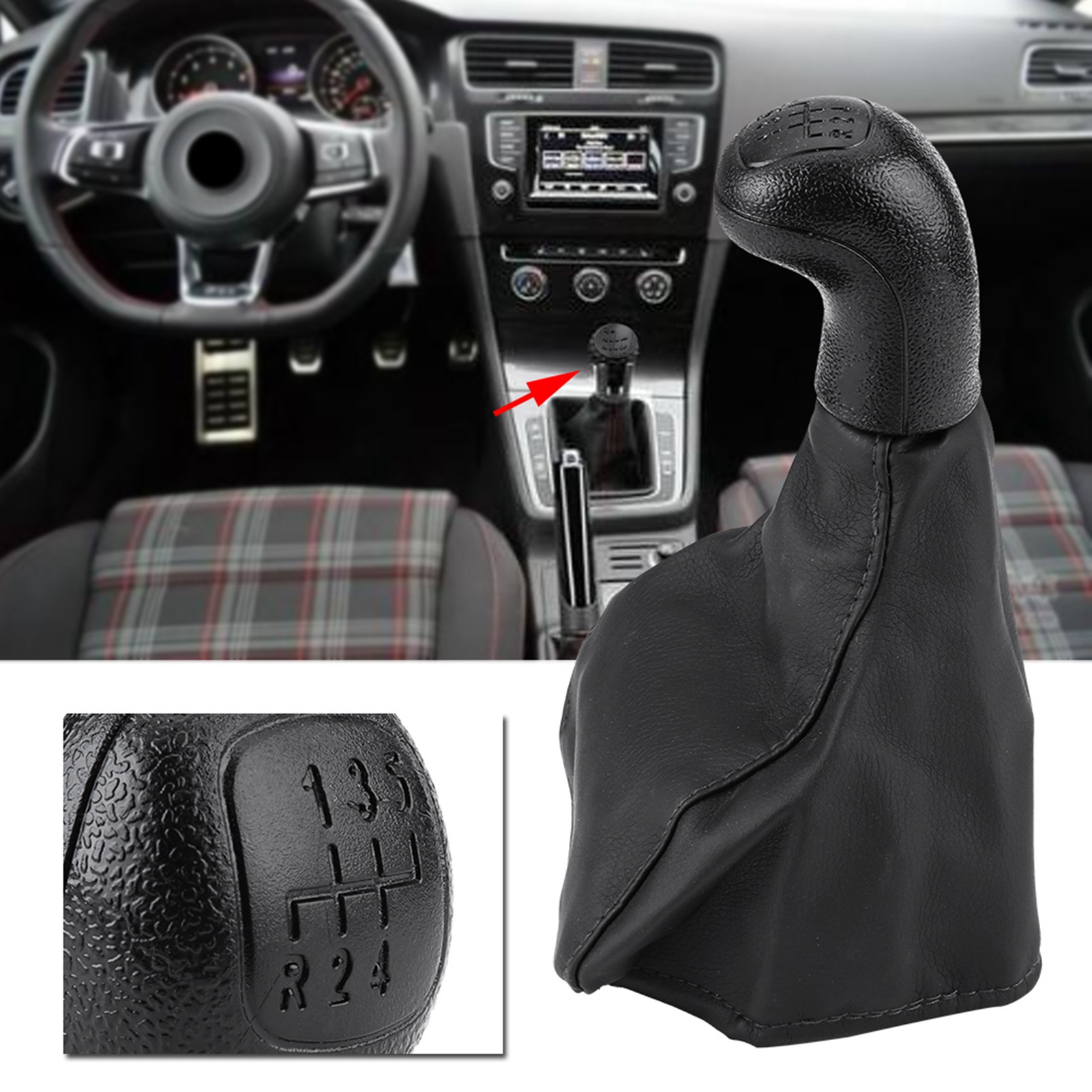 Schaltmanschette Für 5-gang-schaltknauf, Abs Und Leder, Kompatibel Mit Mercedes Vito W638 1996-1999