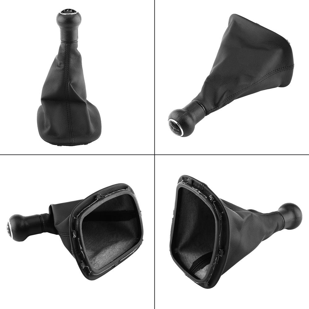 5-gang-schaltknauf Und Schaltzughülle Für Volkswagen Passat B5 – Schwarz Und Kunstleder