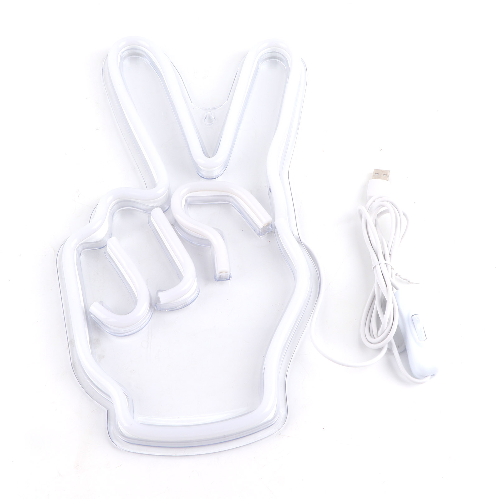 Dekorative Led-usb-neonlampe, Siegeshand, Pvc-platte, Sanftes Licht, Für Wohnzimmer Oder Büro