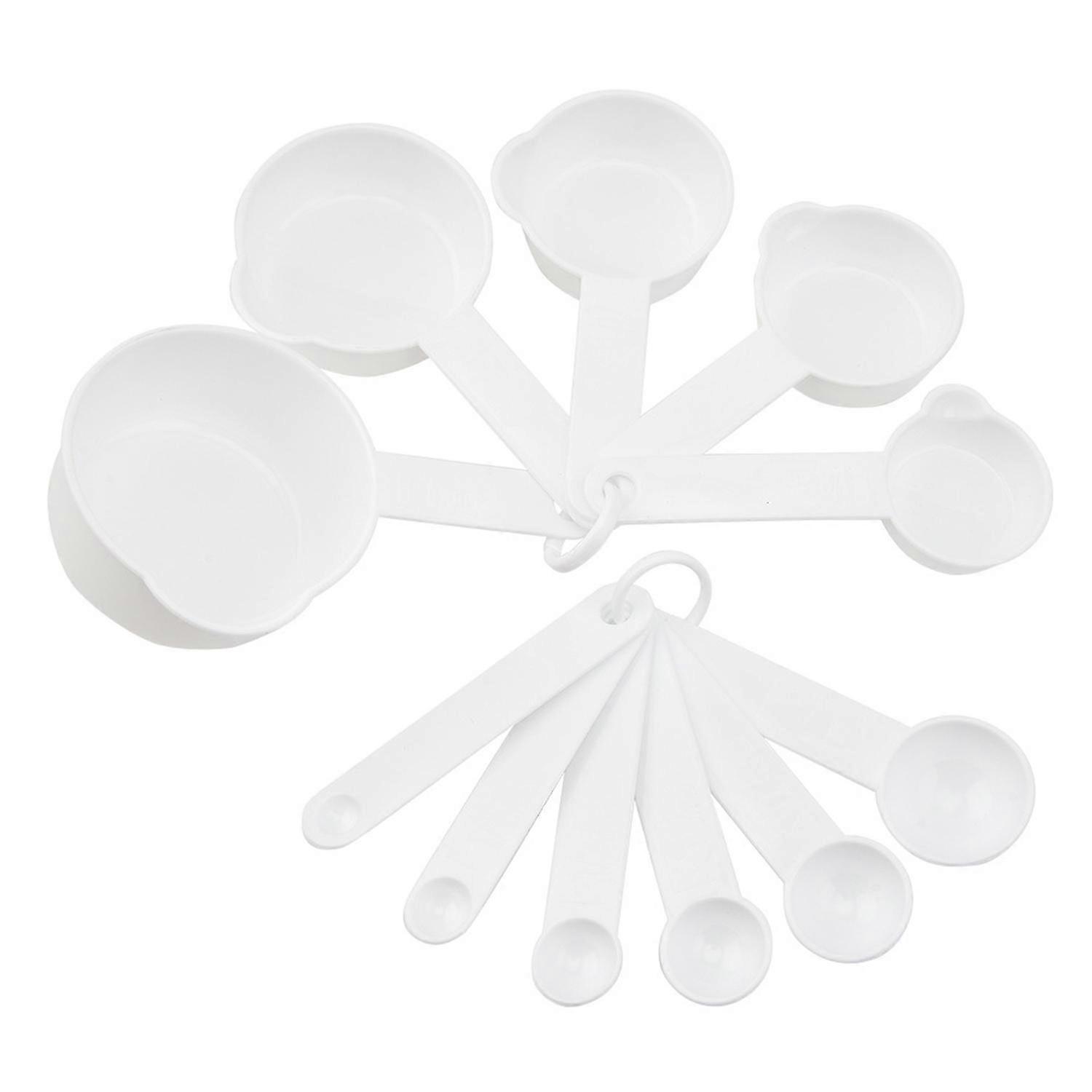 11-teiliges Messlöffel- Und Messbecher-set Aus Kunststoff, Bpa-frei, Backzubehör Zum Abmessen Von Mehl, Zucker Und Salz