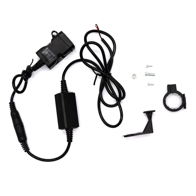 Motorradlenker-halterung Mit Zwei Usb-anschlüssen Zum Laden Von Mobiltelefonen (12v-24v), Mit Schaltbarer Ladebuchse Und Wasserdichtem Ladegerät Für Handy Und Tablet.