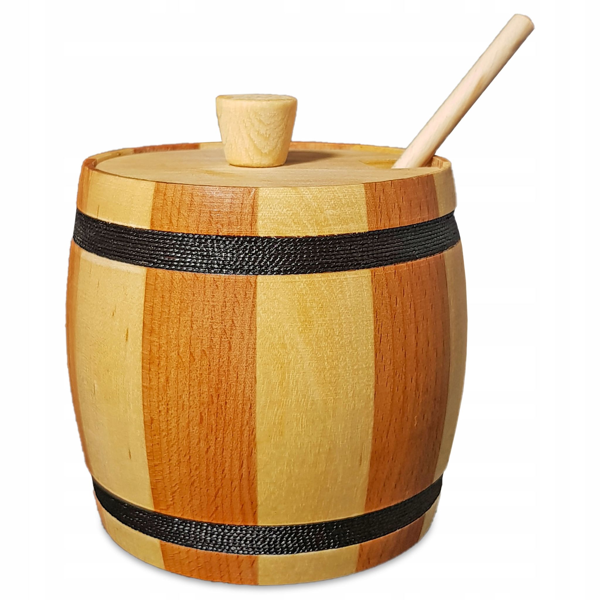 Zuckerdose Aus Holz Mit Deckel Und Löffel